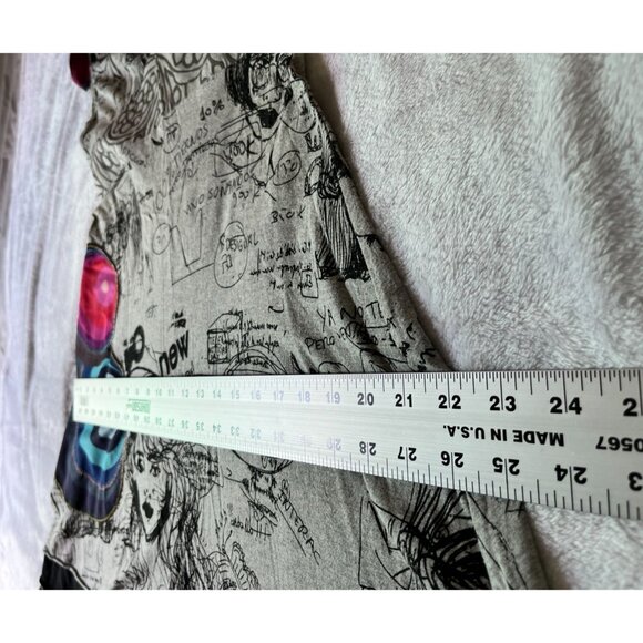 Desigual Women's Abstract Graphic Print A-Line Mini Dress Cap Sleeve V-Neck Gray - Picture 11 of 14